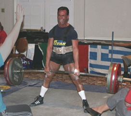 Bill Croft lifting weight