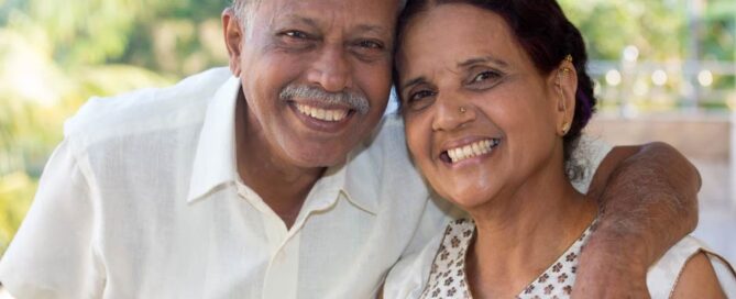 A middle-aged South Asian couple in love